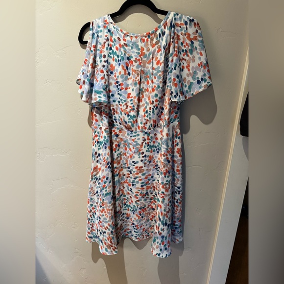 Anthropologie Maeve Dress Polkadots‎ Fit Flare Cream Multi Colors Medium - Picture 4 of 7